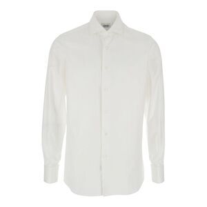 Gherardi Men White Shirt With Classic Collar In Cotton Man